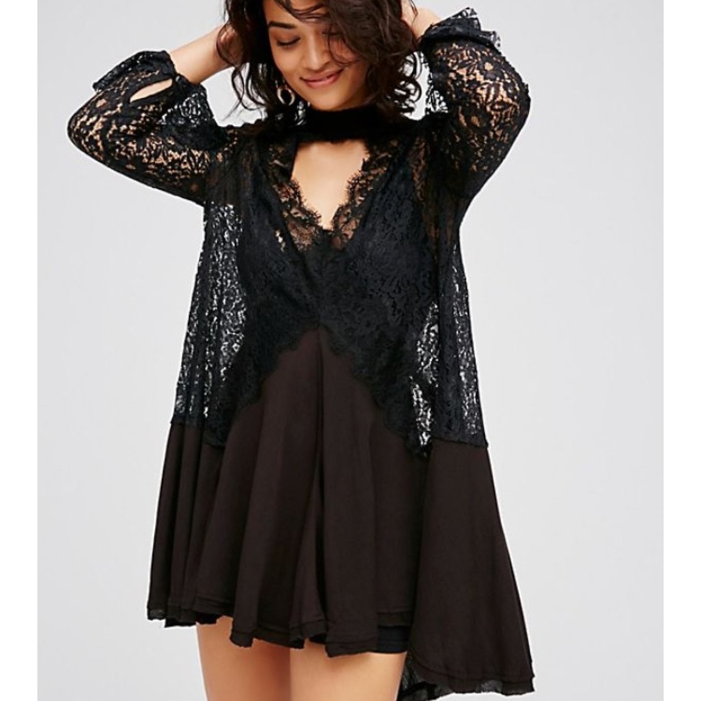 Free People Secret Origins Pieced Lace Tunic